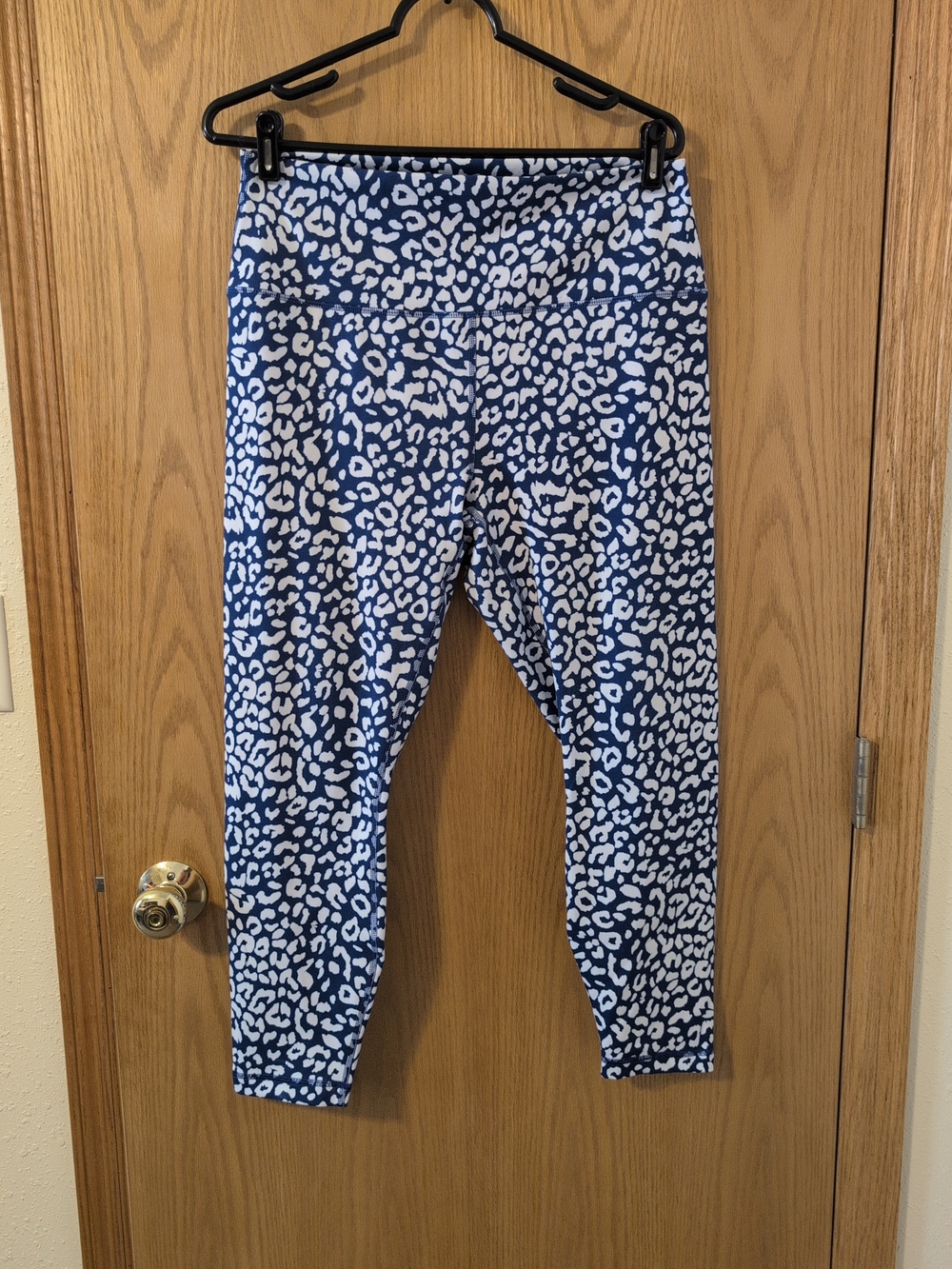 Girls' Blue White Leopard Print Active Leggings